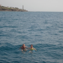 Swimming off the boat